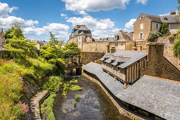 Former wash house Lavoirs de la Garenne in the old town centre of Vannes, Brittany