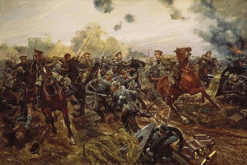 Richard Caton Woodville jr., Slag bij Bergen (BE) in Audregnies, 24 augustus 1914