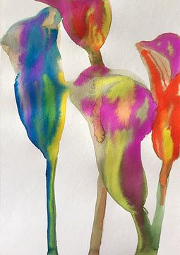 Farbenfrohe Callas von Helia Tayebi Art