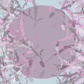 Kleurenstudie lente nr. 5. Roze maan en klaprozen. van Dina Dankers