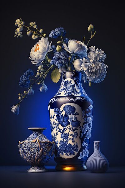 Still life Delft Blue style by Kim West