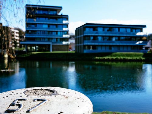Herford : Vue sur les bâtiments nouvellement construits au barrage de la Werre