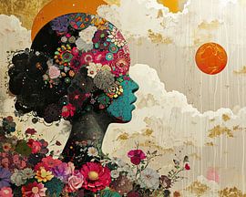 Modernes Porträt | Sonnenuntergang von Kunst Laune