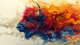 encre à l'alcool - bison sur Gelissen Artworks