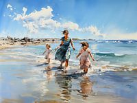 kinderen aan zee met Jozef Israëls