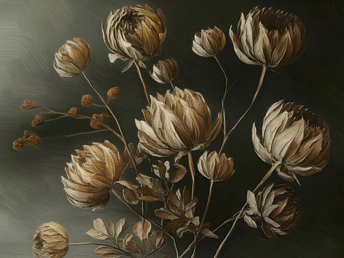 Growing Old III - modern fantasie bloemstilleven