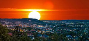 Jena Skyline Panorama zum Sonnenuntergang