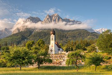 Morning mood in Grainau in Bavaria by Michael Valjak