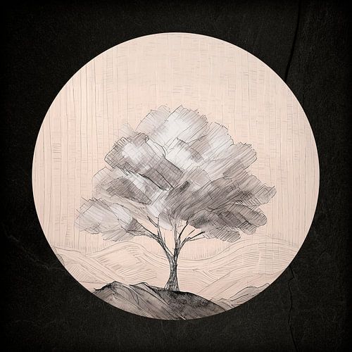 Japandi-Runde - Baum -1