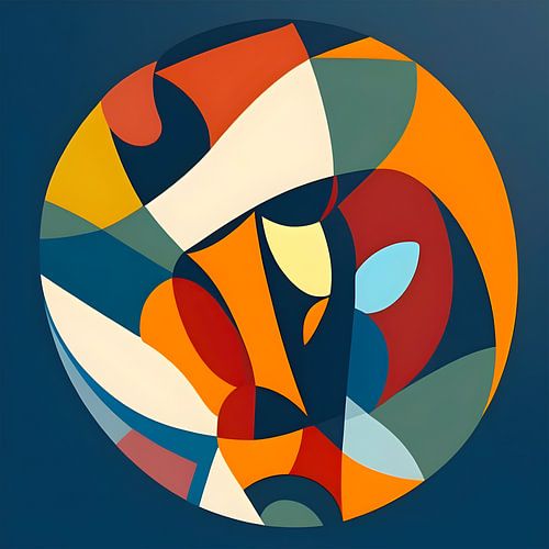 Vakantiegevoel, cirkel met organische vormen in collage