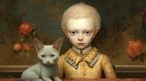 Boy with cat
