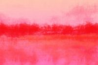Bunte abstrakte minimalistische Landschaft in Neon-Pink, Orange und Rot