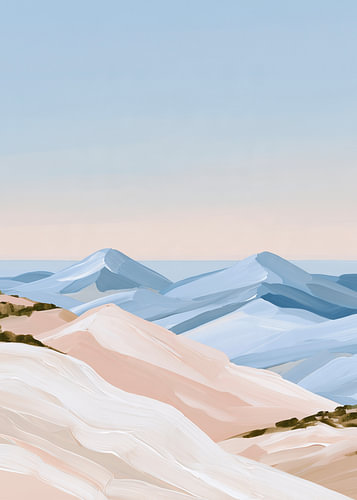 Beyond the Sky – An abstract landscape in soft shades of blue