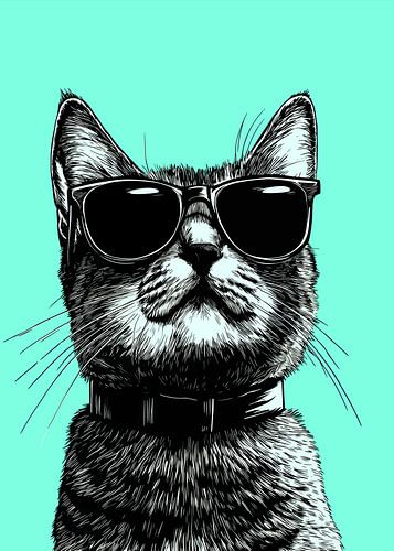 Cool Cat with Sunglasses