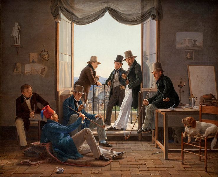 A Group of Danish Artists in Rome, Constantin Hansen by Masterful Masters