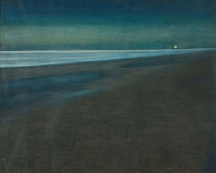 Léon Spilliaert - View of the beach at night (1905) by Peter Balan