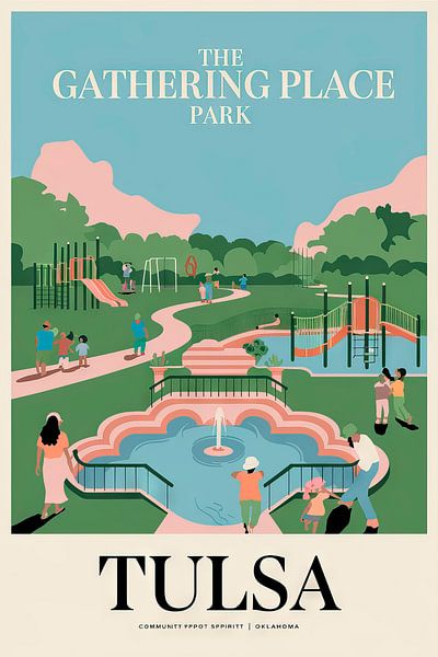 Tulsa, Oklahoma - Vintage Travel Poster von Poster Art Shop