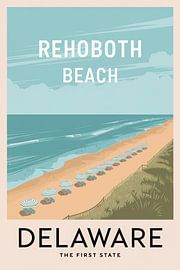 Rehoboth Beach, Delaware Vintage Travel Poster von Poster Art Shop