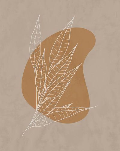 Minimalistische illustratie in licht bruin en grijs