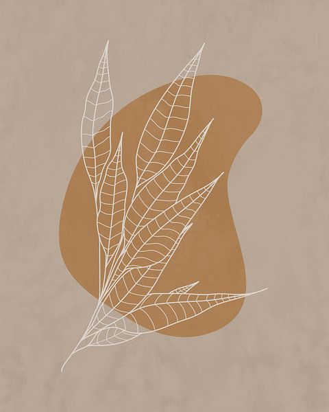 Minimalist illustration in tobacco brown and grey