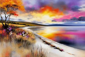 Coucher de soleil sur la mer - Harmonie des couleurs
