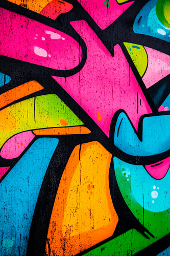 Graffiti en couleurs vives