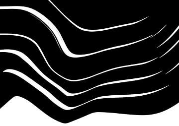 Organic 10 | Noir & Blanc Minimaliste Abstrait sur Menega Sabidussi