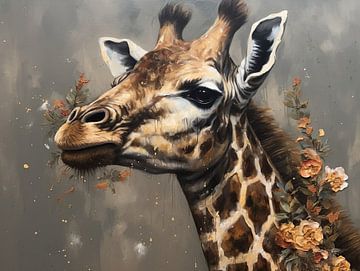 Goldene Zärtlichkeit | Giraffe von Eva Lee