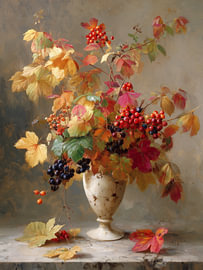 Nature morte aux baies et feuilles d'automne sur IamHomeStudio
