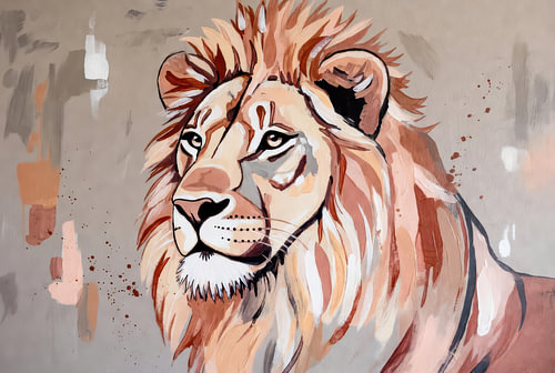 Lion en terre cuite chaude
