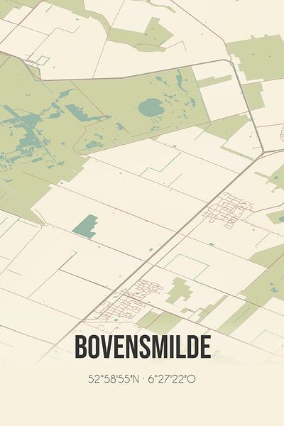 Vintage map of Bovensmilde (Drenthe) by Prints of Place