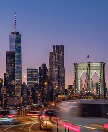 New York Brooklyn Bridge mit On World trade Center von Kurt Krause