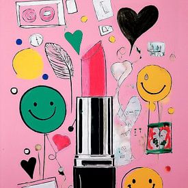 Lipstick and Smiles - Collage van Lianne Louise