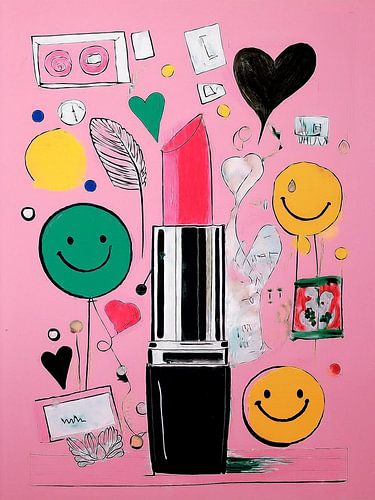 Lippenstift und Lächeln - Collage