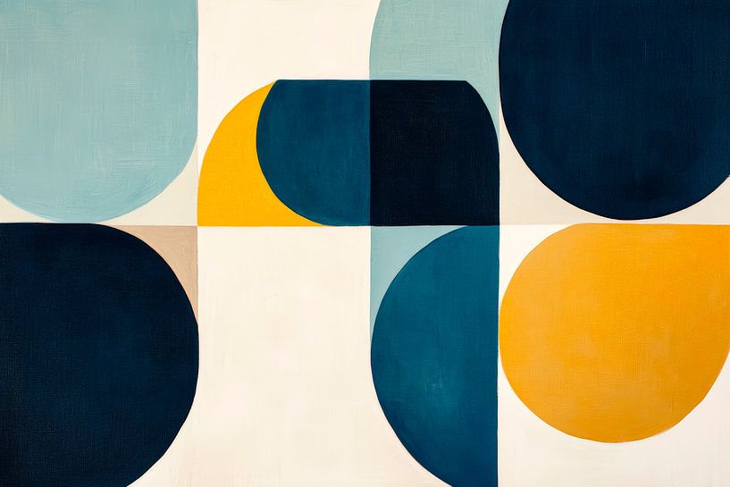 Geometric colour harmony in pastel shades by Poster Art Shop