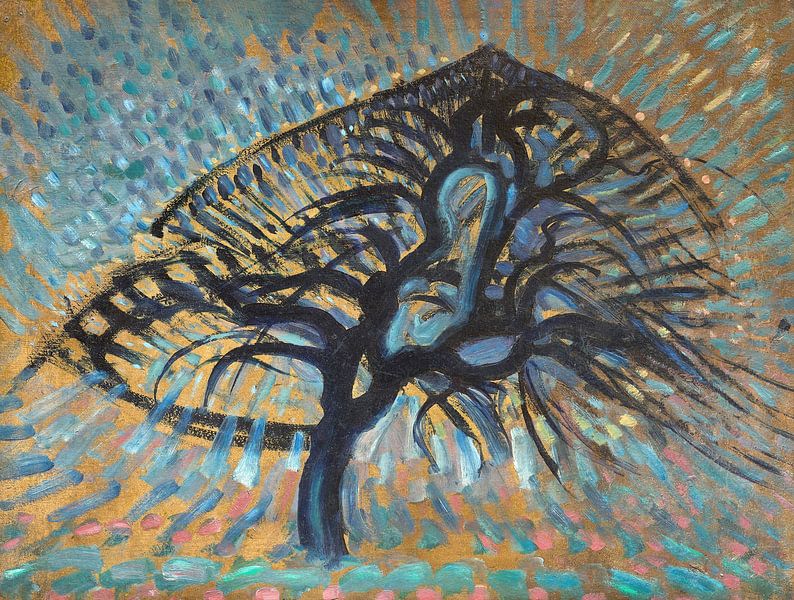 Apfelbaum, Pointillistische Version, Piet Mondrian von Meesterlijcke Meesters