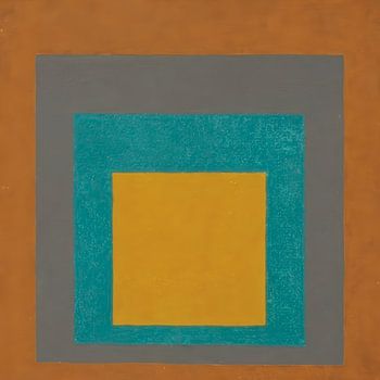 Josef Albers - Hommage an das Quadrat, gelb, grau, braun, grün