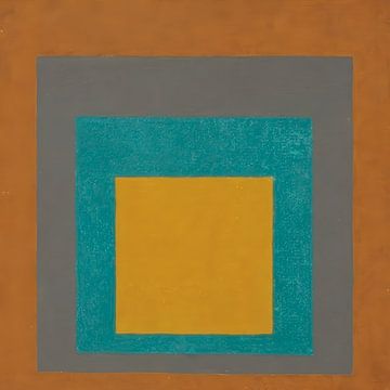 Josef Albers - Hommage aan het plein, geel, grijs, bruin, groen van Vivanne