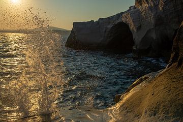 zonsondergang op Milos, Griekenland van Jan Fritz