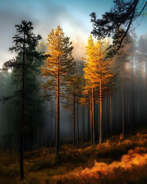 In Schwedens Wäldern von fernlichtsicht