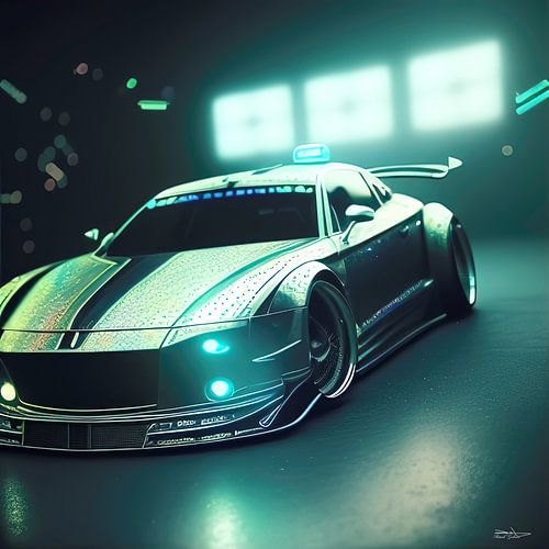 stoere auto in een mooie verlichting