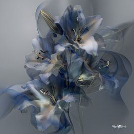 Blume in Blau von Gelissen Artworks