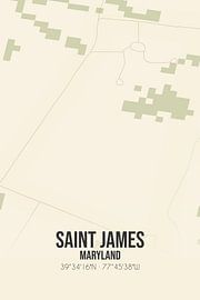 Vintage map of Saint James (Maryland), USA. by Prints of Place