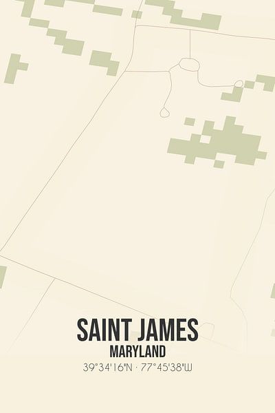 Vintage map of Saint James (Maryland), USA. by Prints of Place