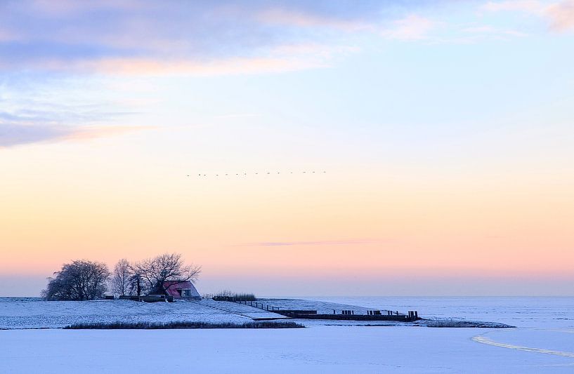 Winter op het IJsselmeer von Piebe van den Berg