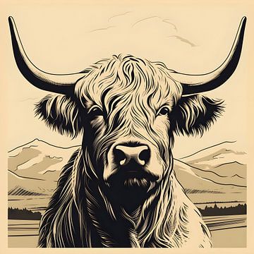 Scottish Highlander Screen Print by But First Framing
