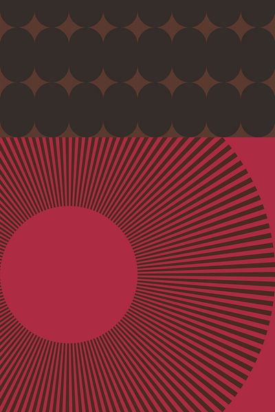 Retro kunst uit de jaren 70. Abstract geometrisch patroon nr. 11 van Dina Dankers