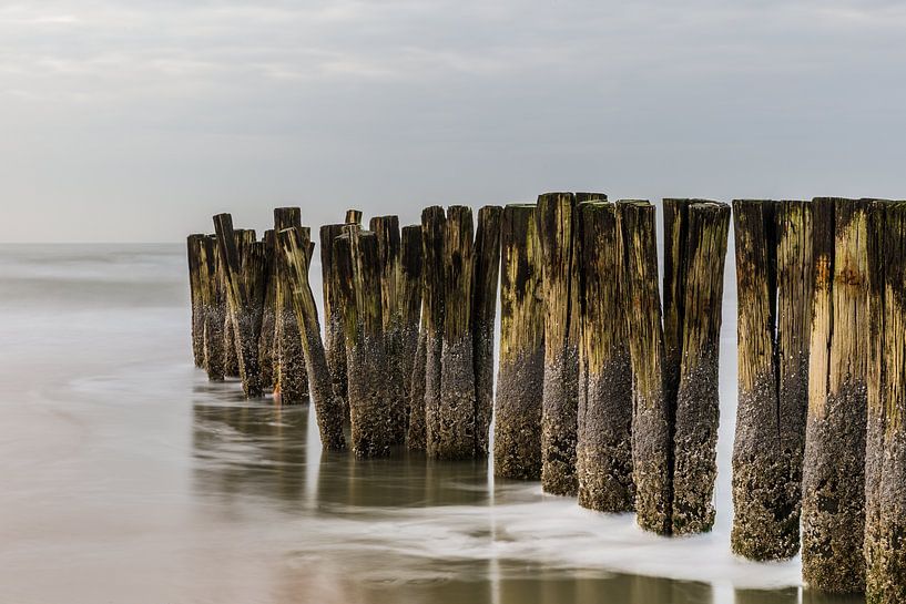 Breakwaters along the coast by Apple Brenner