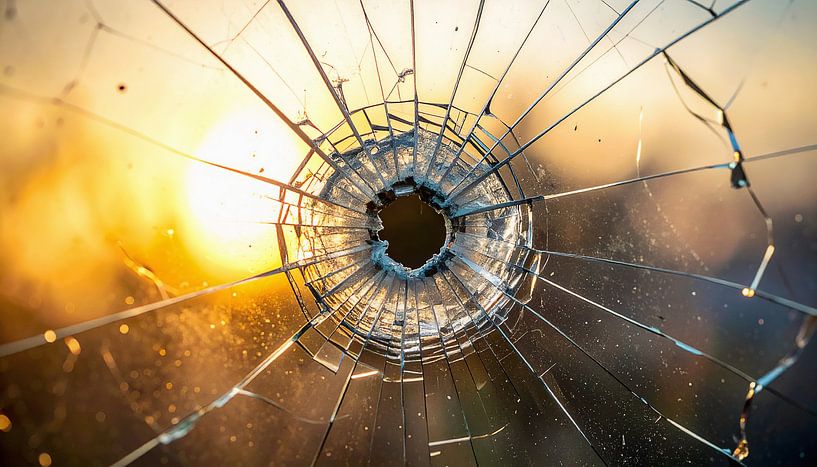 Close-up van gebroken glas van Mustafa Kurnaz