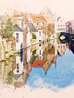 Golden Handrei in Bruges in digital watercolour
